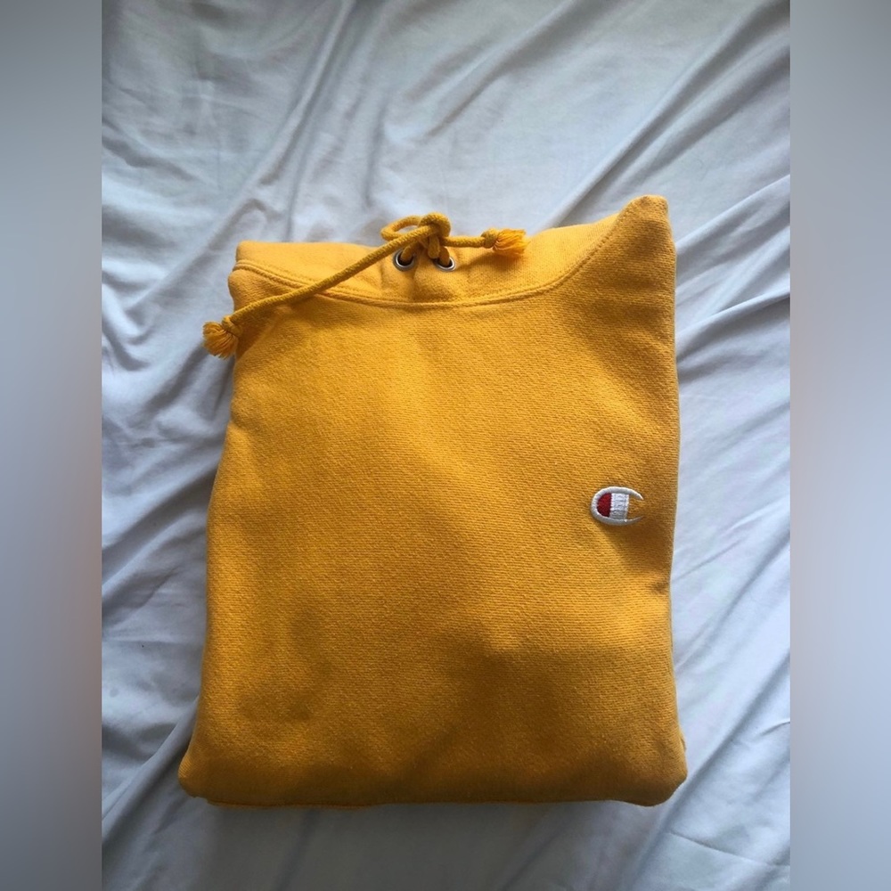 Mustard Yellow Champion Hoodie
